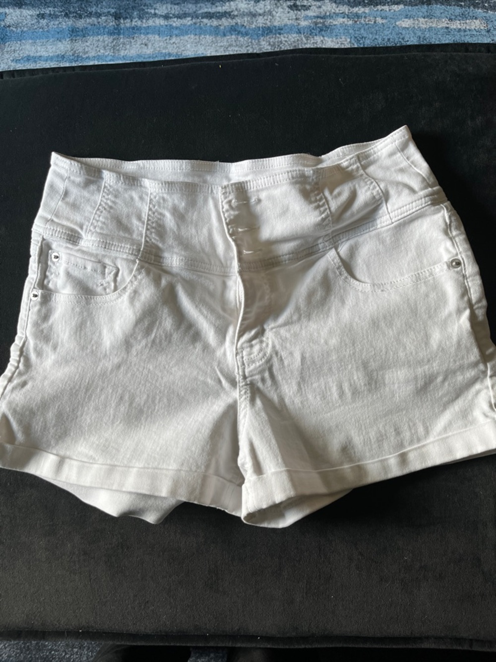 No Boundaries White High Waist Denim Shorts